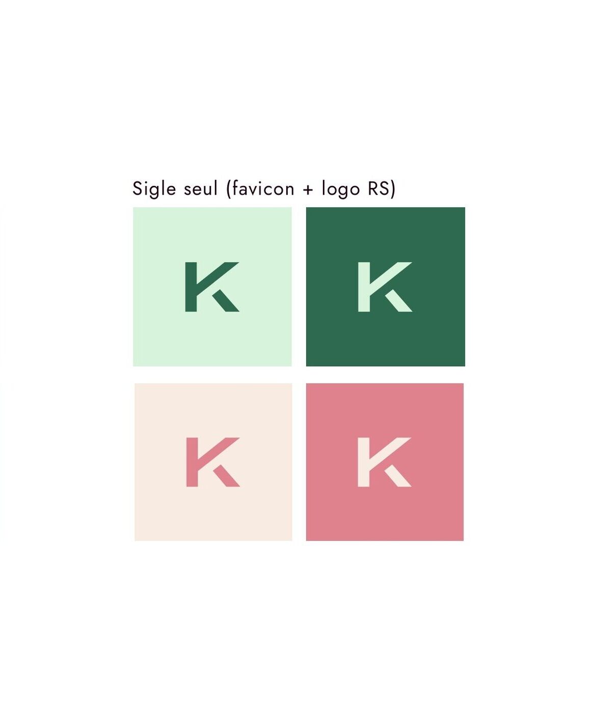 Sigle K de KOUAGA en versions de couleur